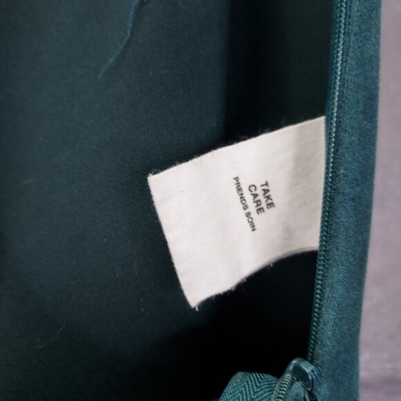 Anthropologie Avec Les Filles Pants Small Arden Slim Faux Suede Green Zip Ankle - Picture 11 of 16